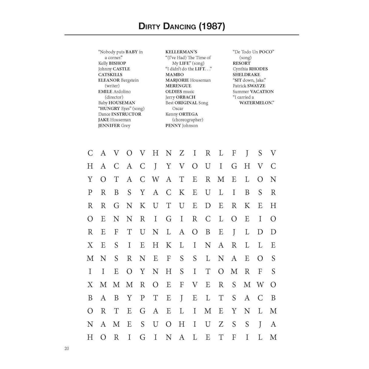 At the Movies Word Search Puzzles