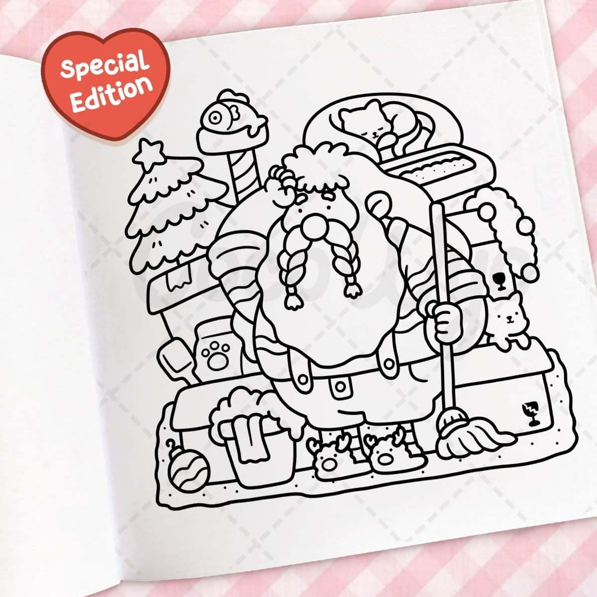 Cozy Christmas: Coloring Book for Adults and Kids (Cozy Spaces Coloring) (Spiral Bound)