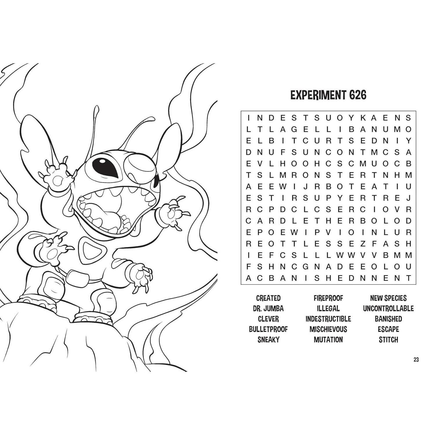 Disney Stitch Word Search and Coloring Book