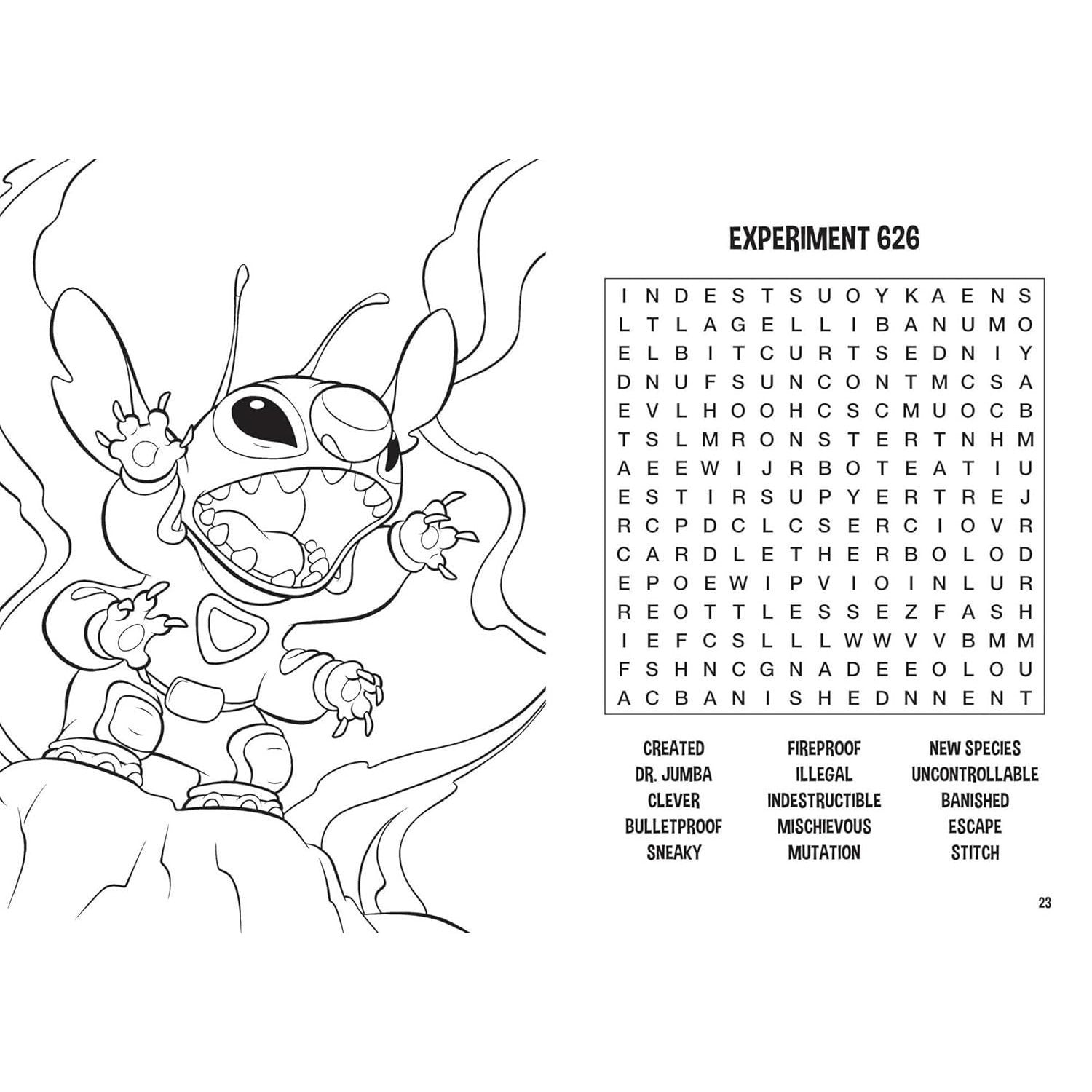 Disney Stitch Word Search and Coloring Book