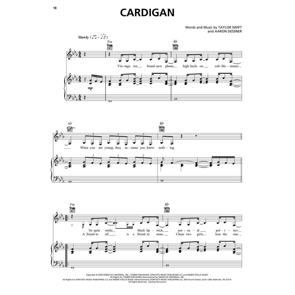Taylor Swift - Folklore: Piano/Vocal/Guitar Songbook [Spiral-bound] Taylor Swift (Spiral Bound)