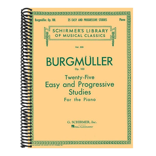 Burgmuller - Twenty-Five Easy and Progressive Studies, Op. 100 Piano Method for Intermediate Players Schirmer Library of Musical Classics Sheet Music