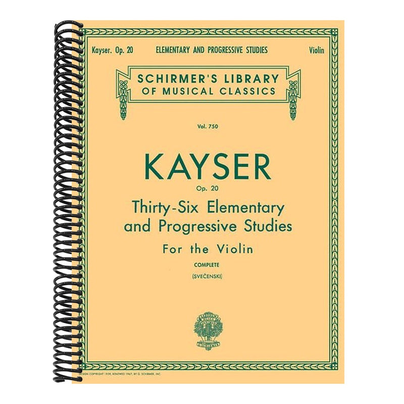 36 Elementary and Progressive Studies Op. 20 Violin Method Schirmer Library of Classics Volume 750 Essential Exercises for Violinists