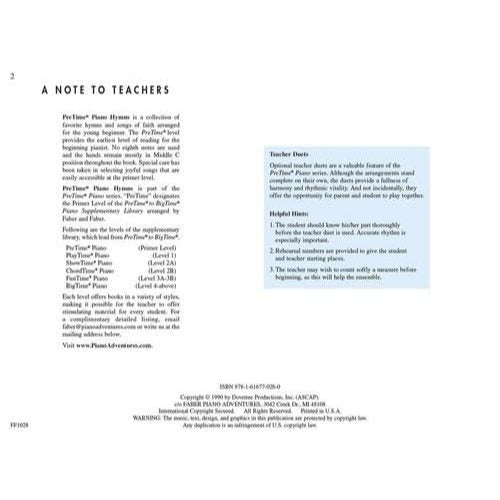 Pretime Piano Hymns - Primer Level