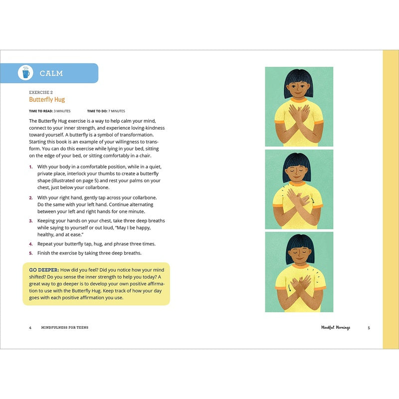 Mindfulness for Teens in 10 Minutes a Day: Exercises to Feel Calm, Stay Focused & Be Your Best Self (Spiral Bound)