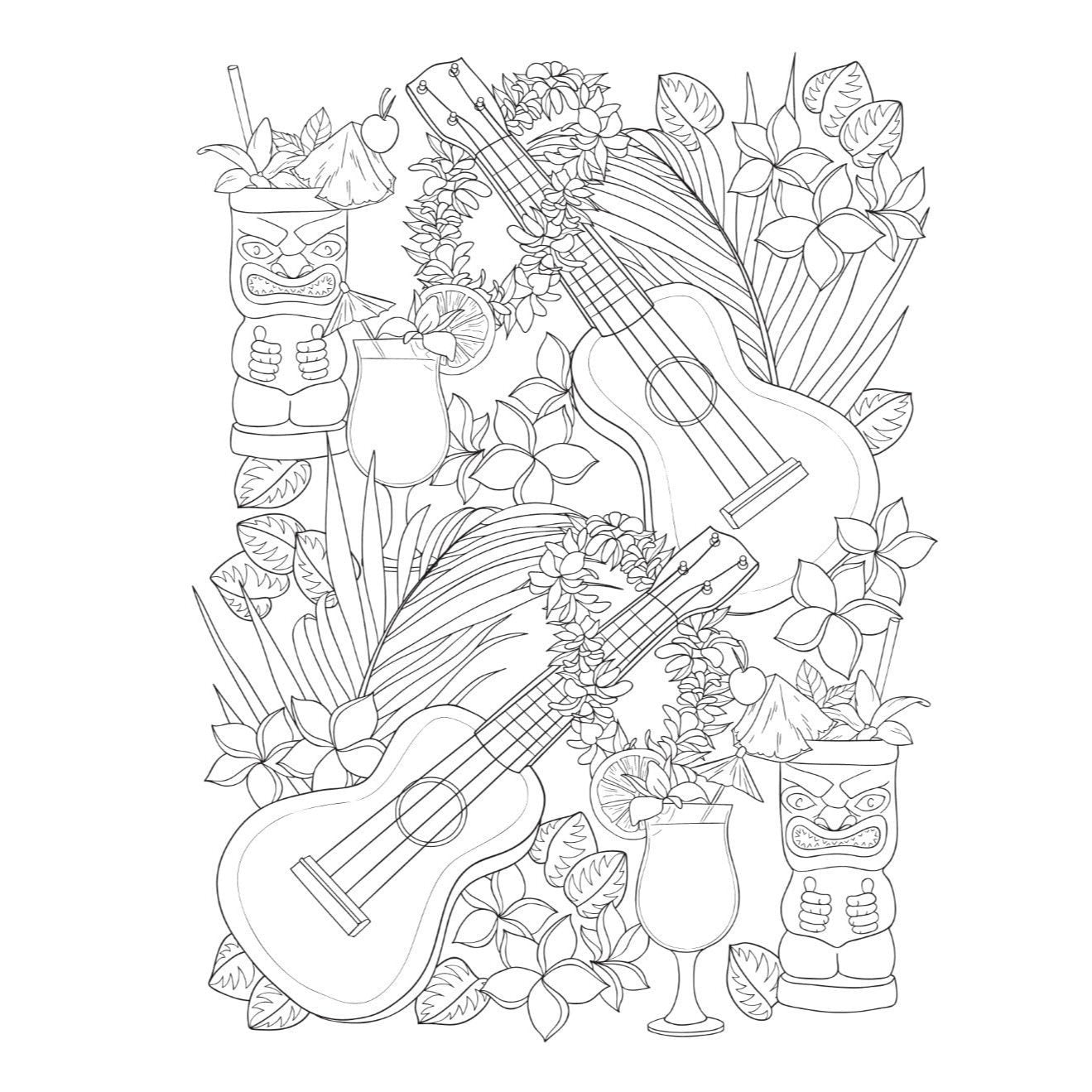 Creative Haven on Island Time Coloring Book