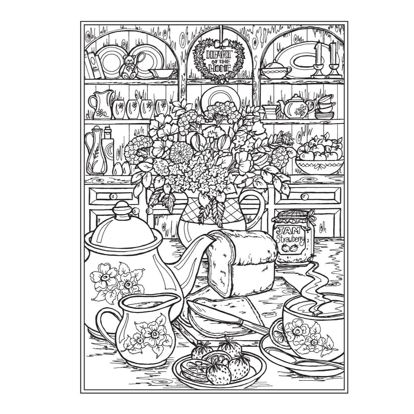 Creative Haven Country Kitchen Charm Coloring Book