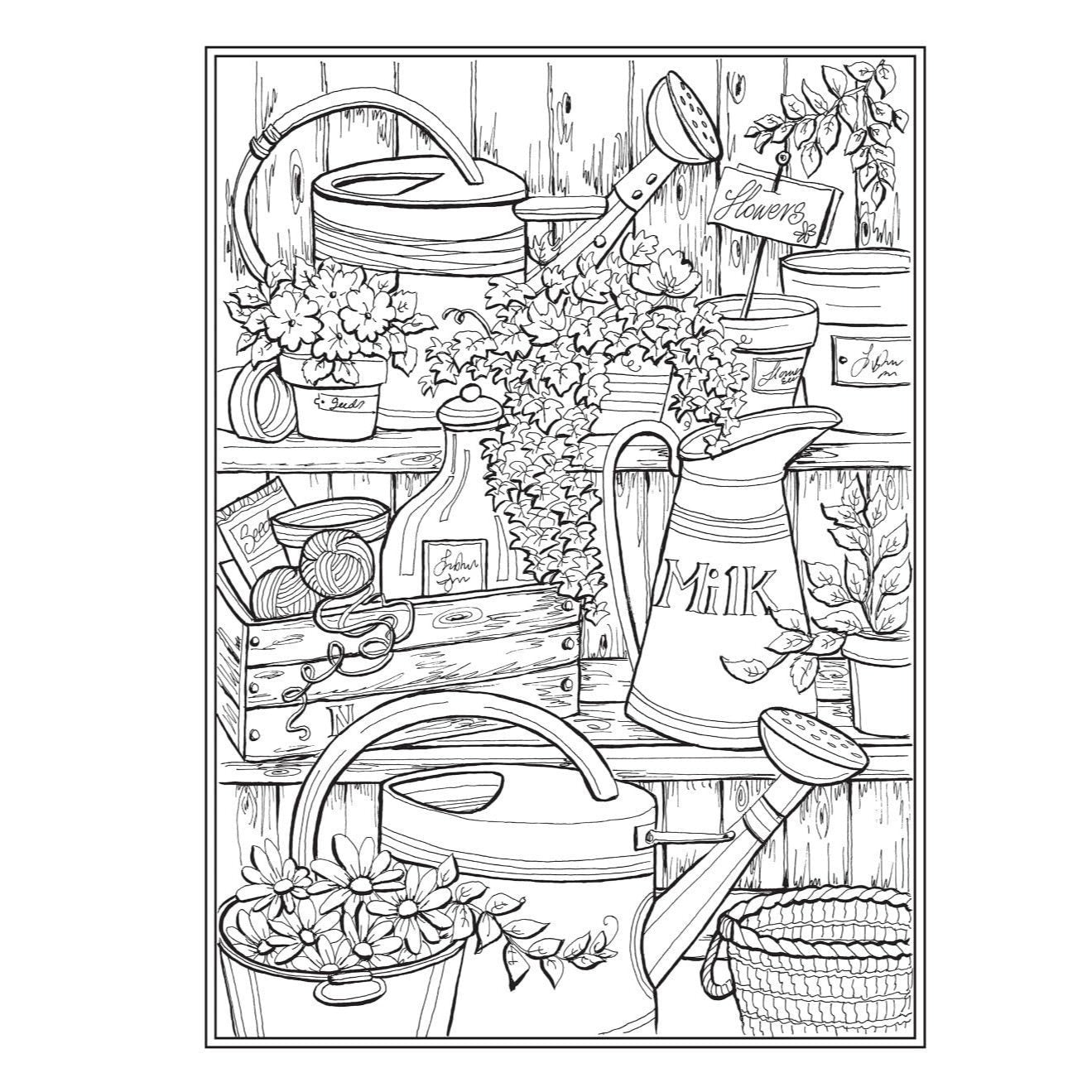 Creative Haven Country Charm Coloring Book