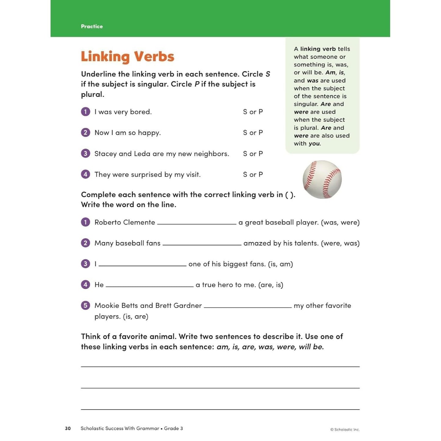 Scholastic Success with Grammar Grade 3 Workbook (Spiral Bound)