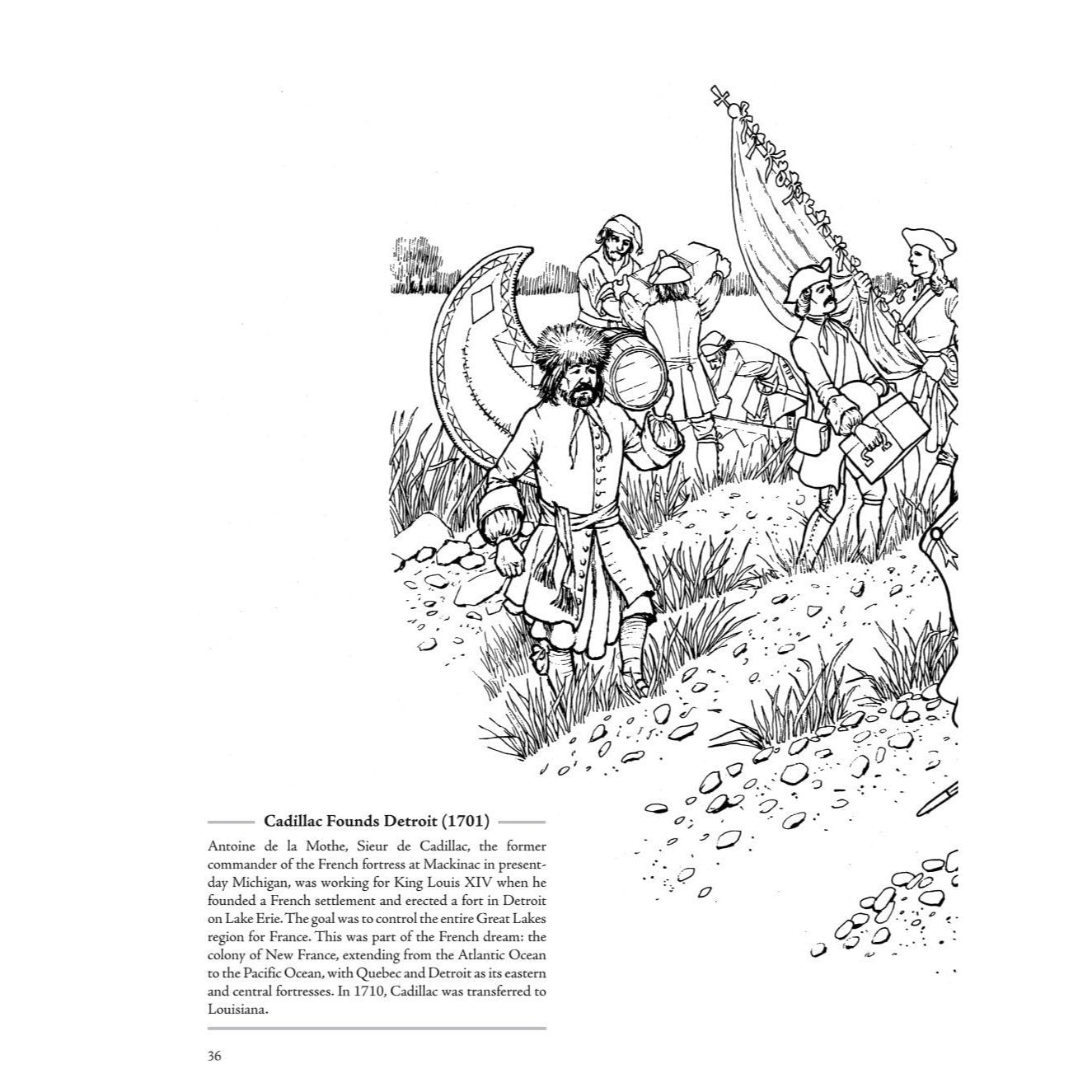 Picture the Past: The Exploration of North America: Historical Coloring Book