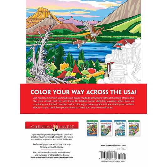 Creative Haven Road Trip USA Color by Number (Adult Coloring Books: USA) (Spiral Bound)
