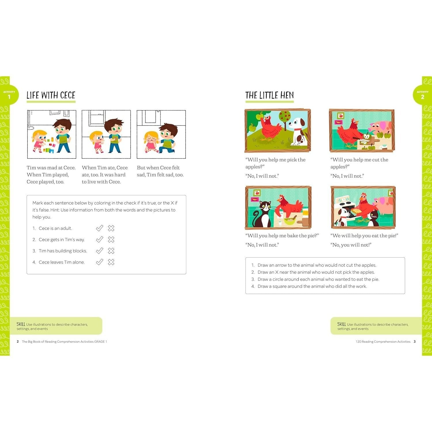 The Big Book of Reading Comprehension Activities, Grade 1: 120 Activities for After-School and Summer Reading Fun (Reading Comprehension Activities) (Spiral Bound)
