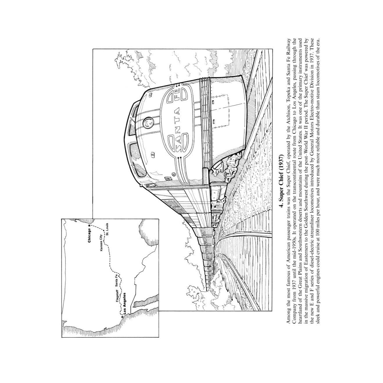 Famous Trains Coloring Book