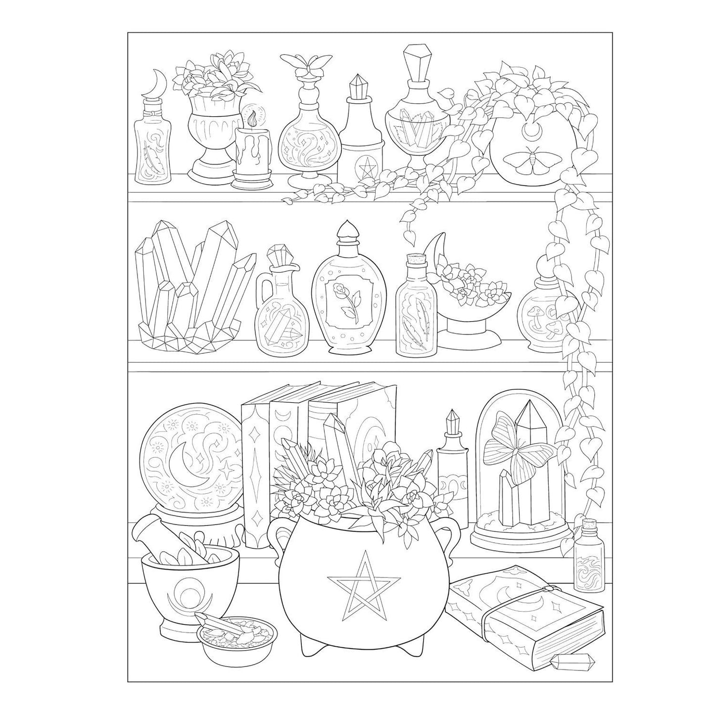 Creative Haven Witchcraft Coloring Book: Spellbinding Designs
