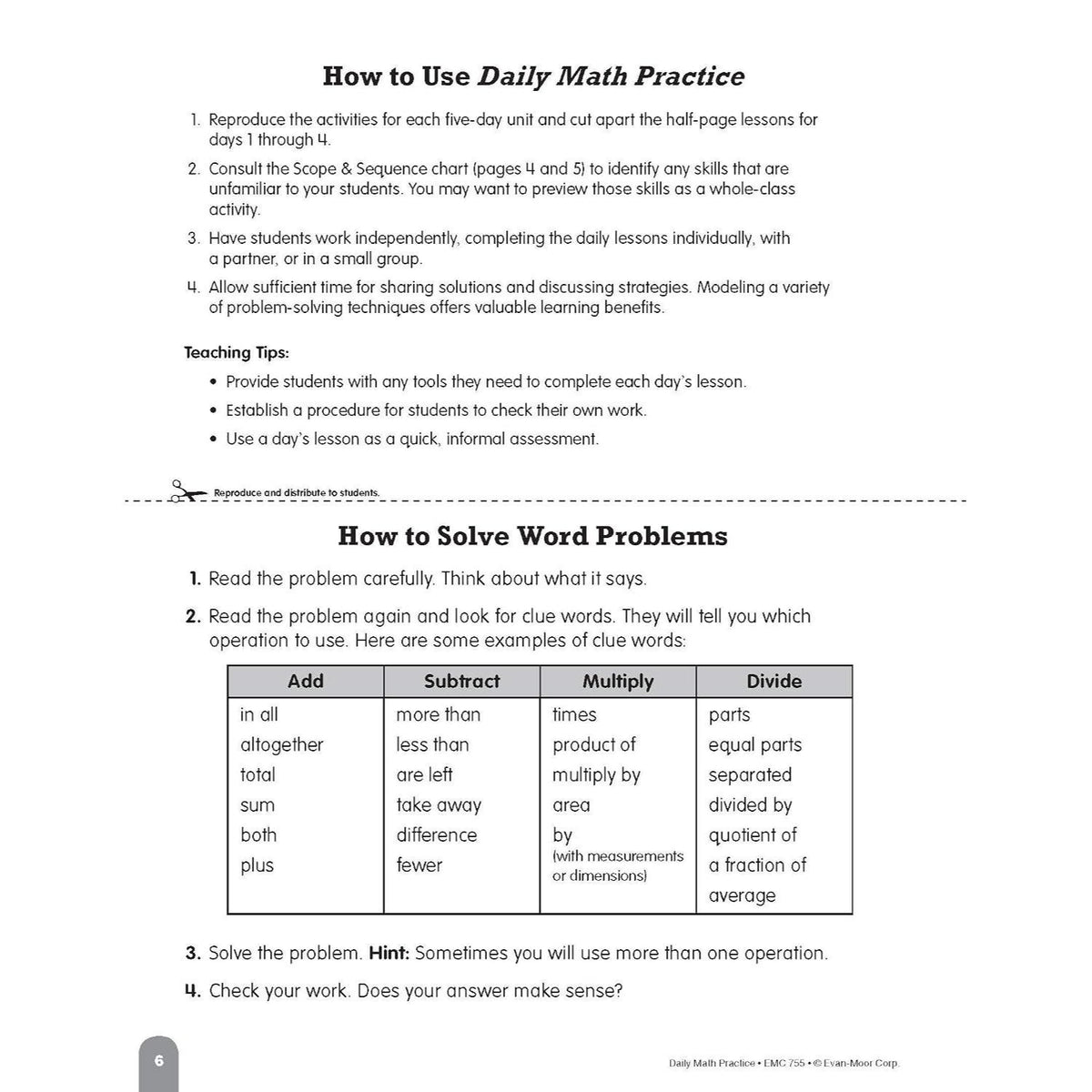 Daily Math Practice, Grade 6 Te (Teacher)