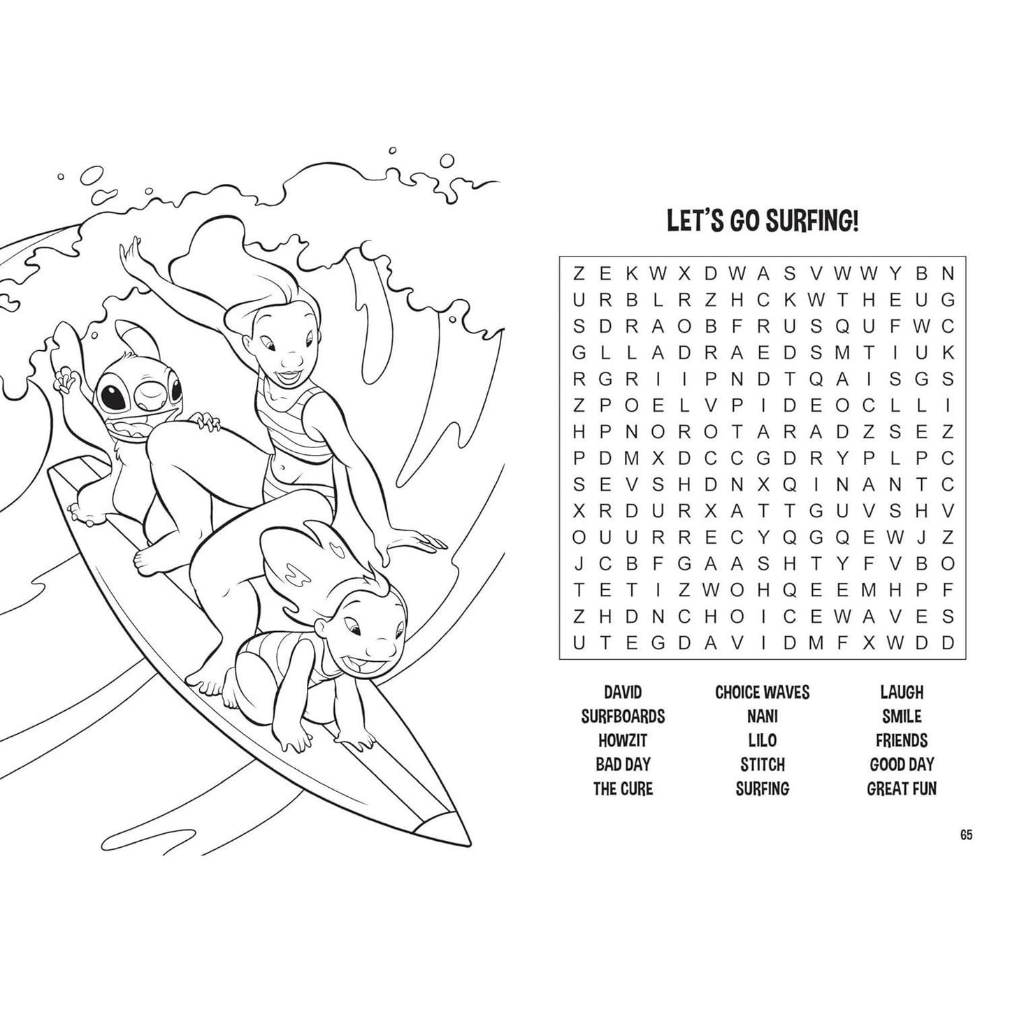 Disney Stitch Word Search and Coloring Book