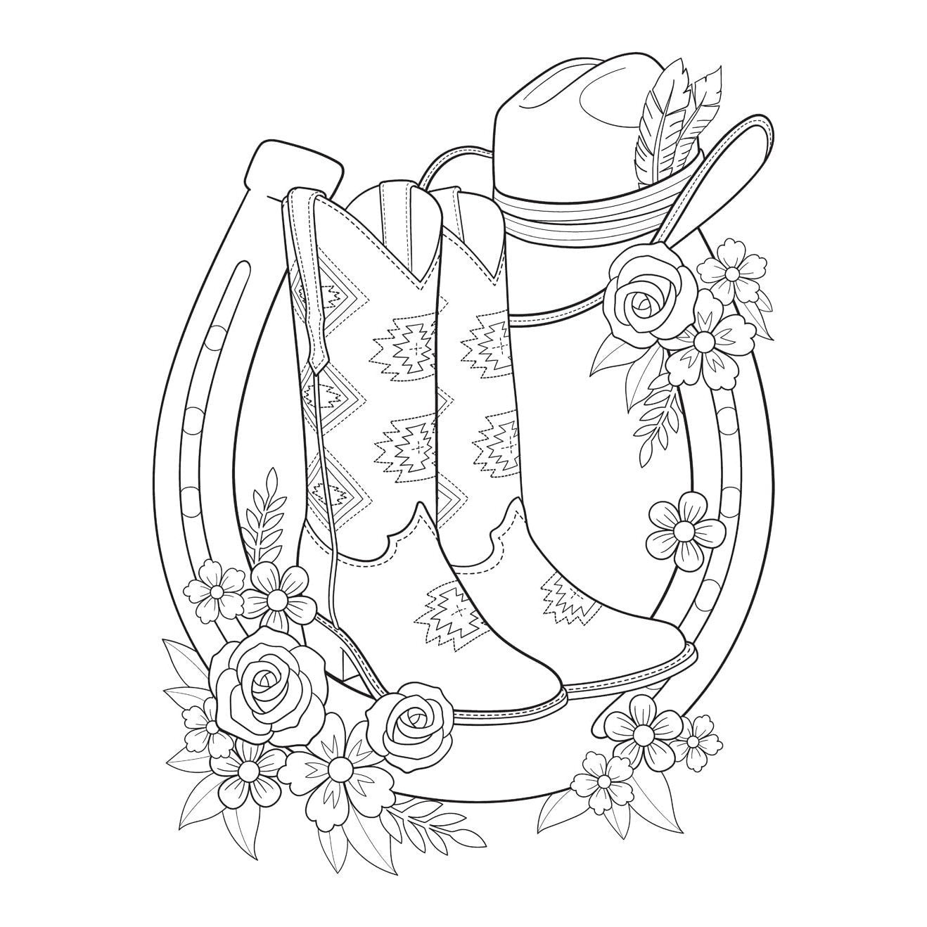 Western Romance: A Coloring & Sticker Book