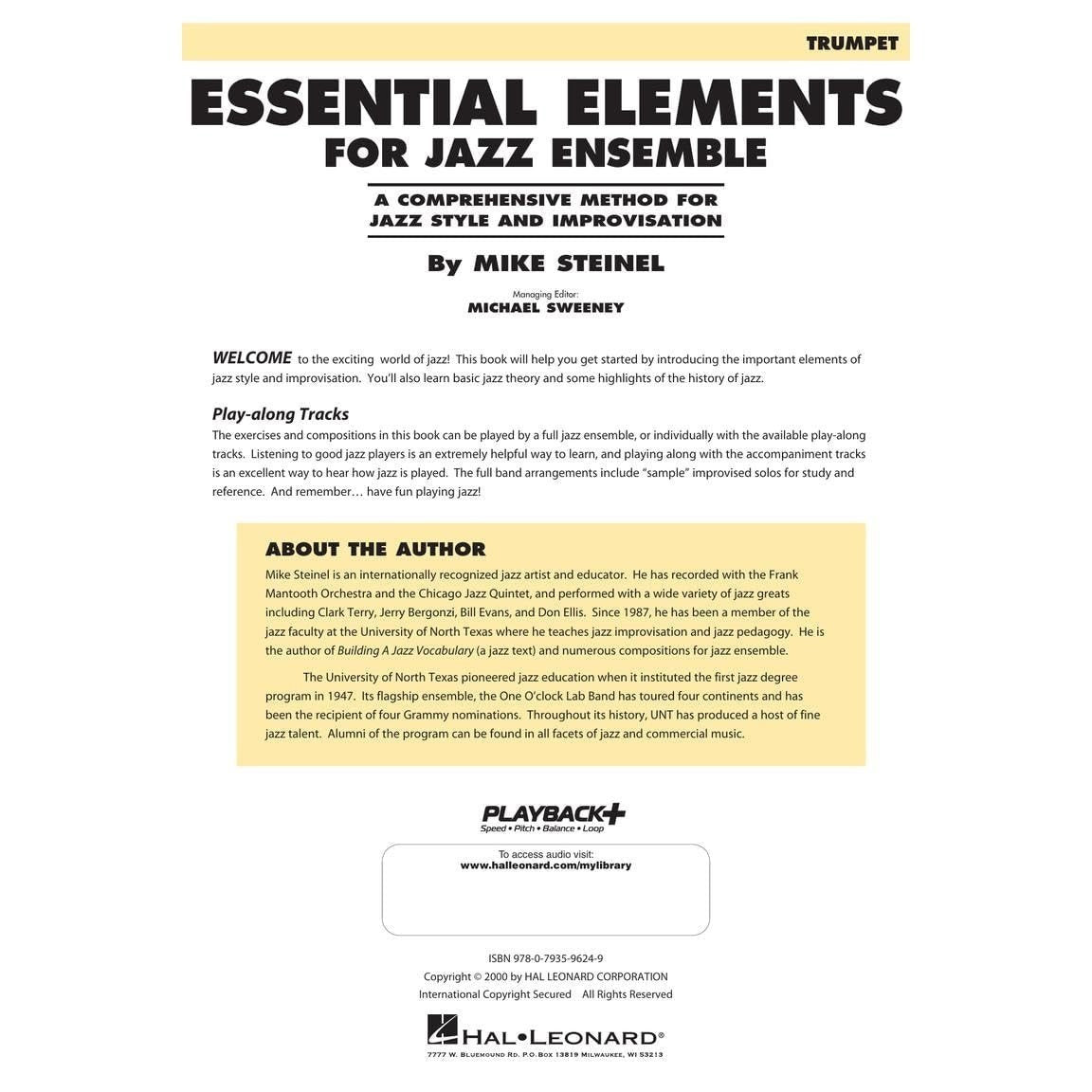Essential Elements for Jazz Ensemble a Comprehensive Method for Jazz Style and Improvisation