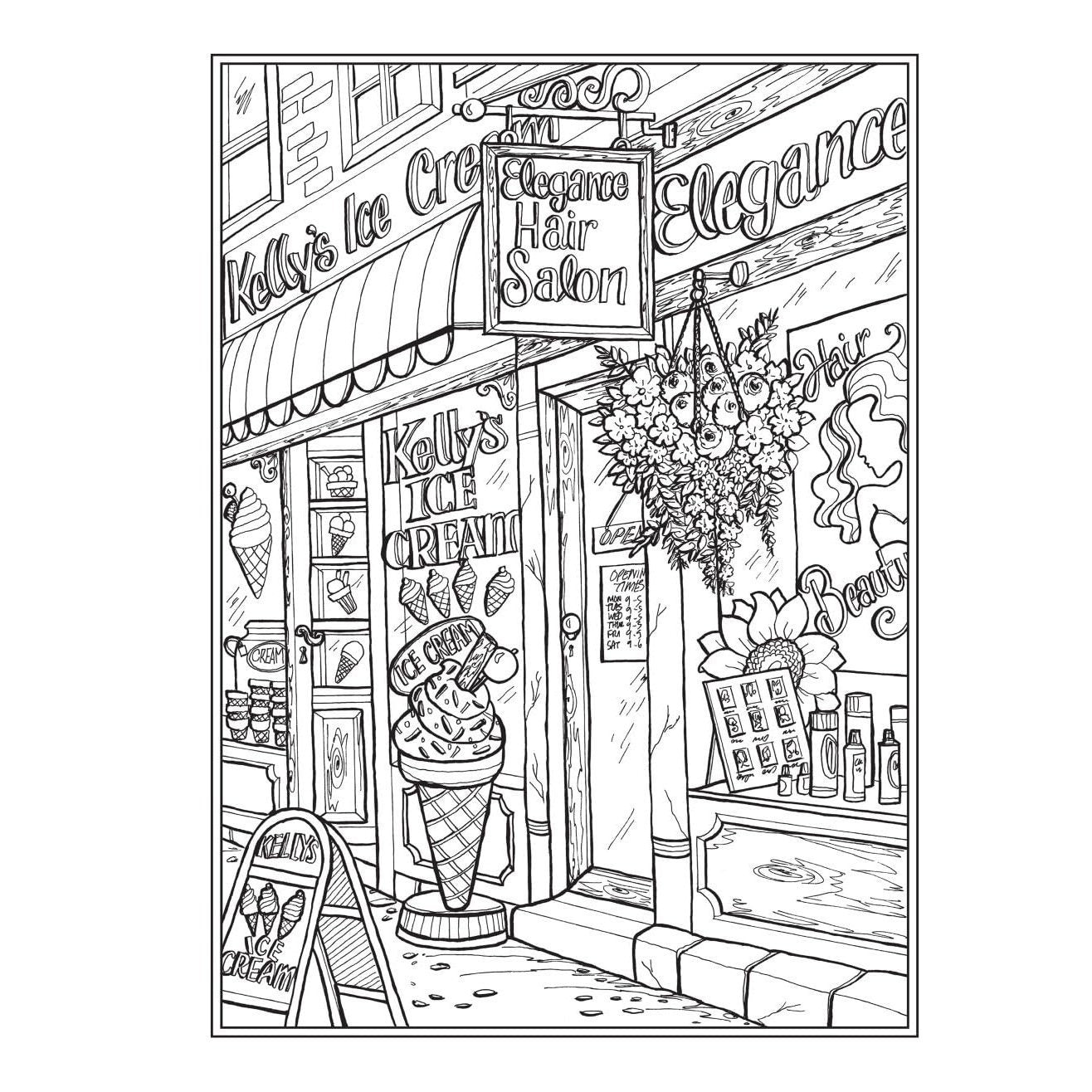Creative Haven Main Street Coloring Book