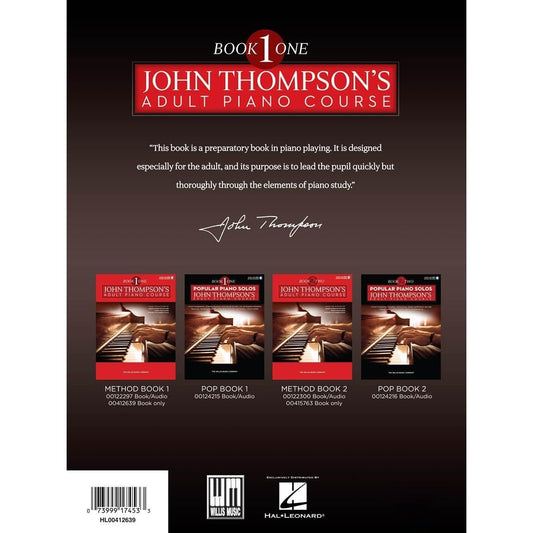 John Thompson's Adult Piano Course Book 1 Beginner to Elementary Level Classical, Folk, and Original Arrangements Softcover Piano Method (Revised)