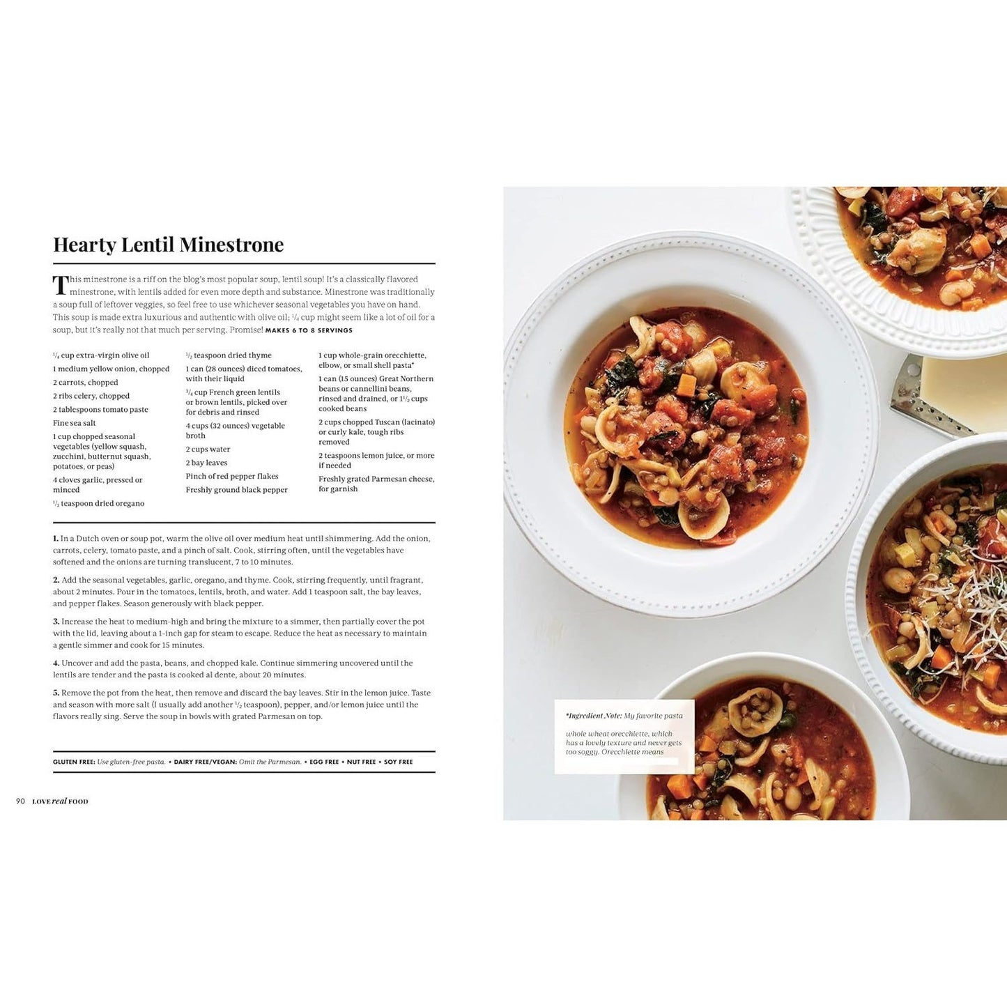 Love Real Food: More Than 100 Feel-Good Vegetarian Favorites to Delight the Senses and Nourish the Body: A Cookbook (Spiral Bound)