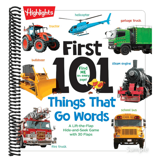 First 101 Things That Go Words: Oversized Lift-The-Flap Board Book with 101 Vehicle Words, Colorful Photos and Interactive Learning Fun for Babies and