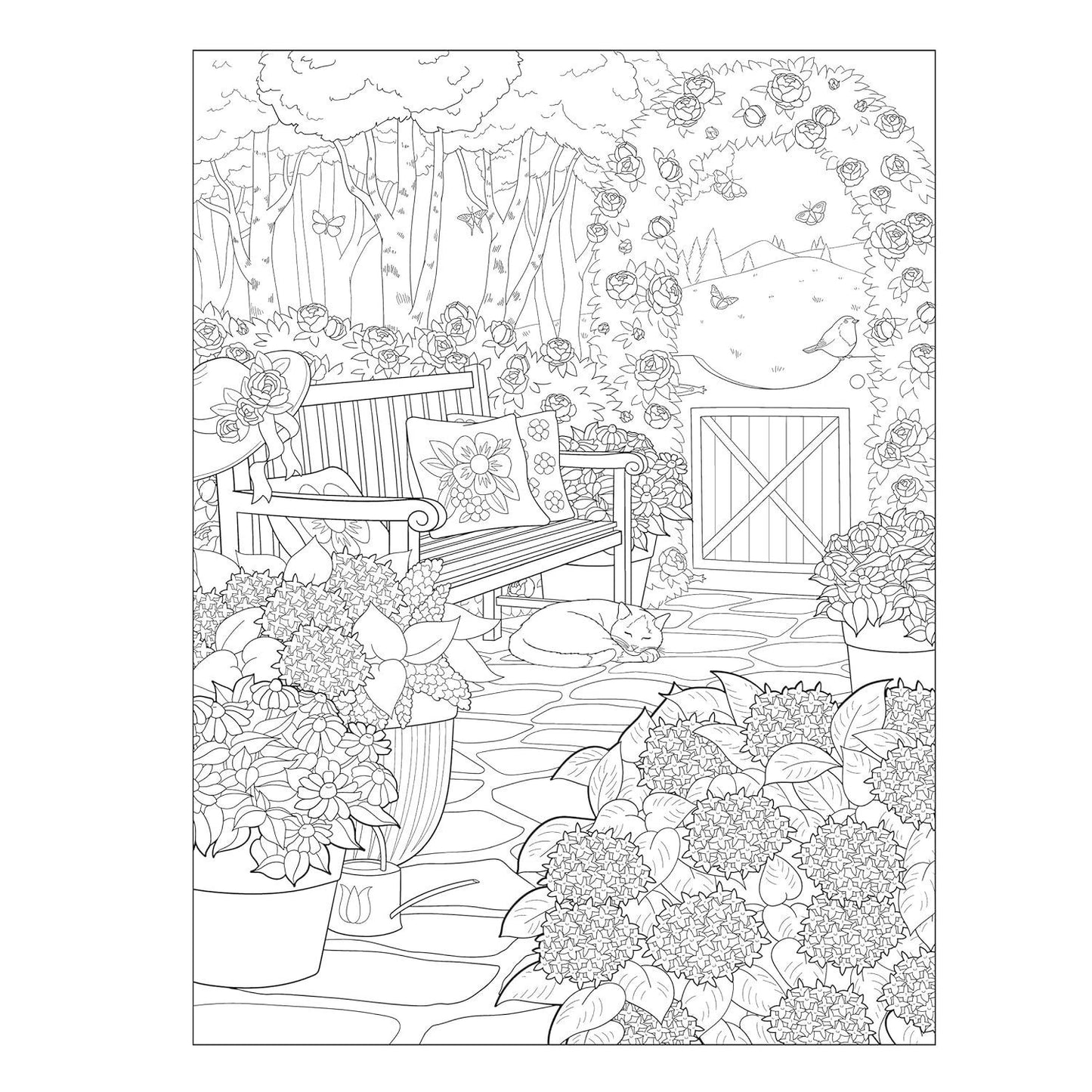 Creative Haven Gorgeous Gardens Coloring Book