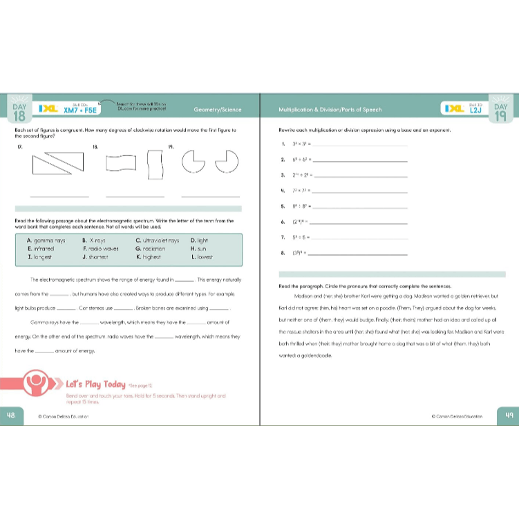 Summer Bridge Activities, Grades 8 - 9