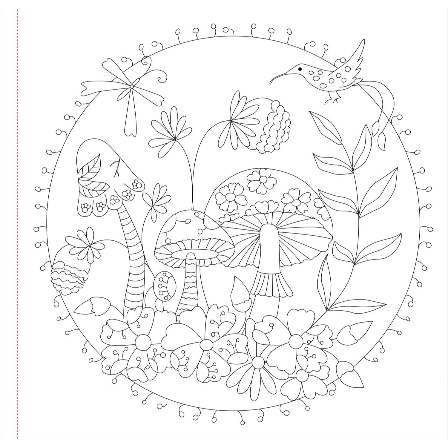 Mushrooms Adult Coloring Book (31 One-Sided Designs on Thick Paper)