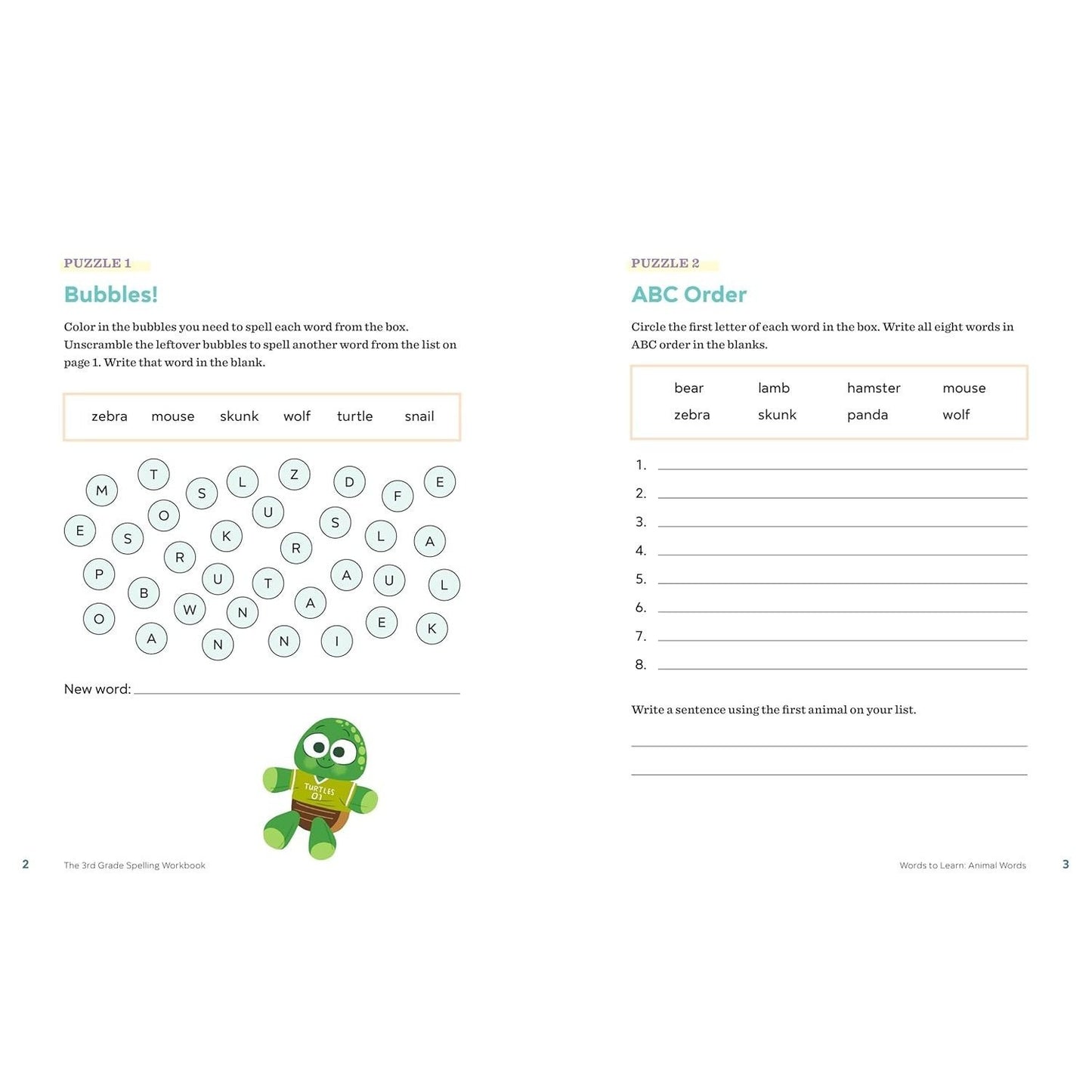 The 3rd Grade Spelling Workbook: 95+ Games and Puzzles to Improve Spelling Skills (Spiral Bound)