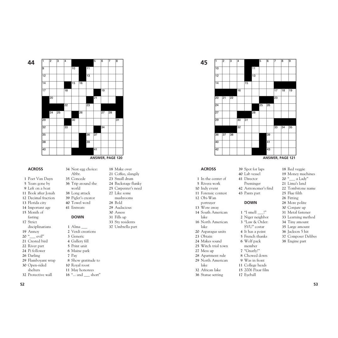 100 Park Bench Crosswords