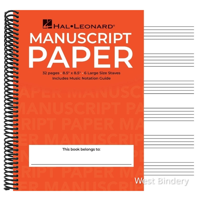 Wide Staff Manuscript Paper Red Cover Music Notebook with Large Staves and Music Notation Guide Hal Leonard Music Composition Book for Students and Pr
