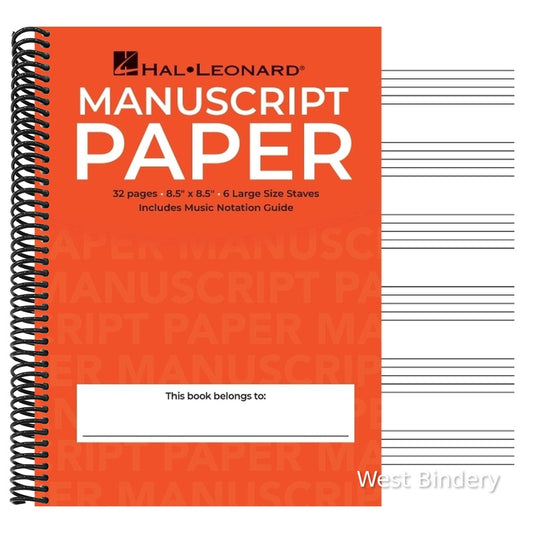 Wide Staff Manuscript Paper Red Cover Music Notebook with Large Staves and Music Notation Guide Hal Leonard Music Composition Book for Students and Pr