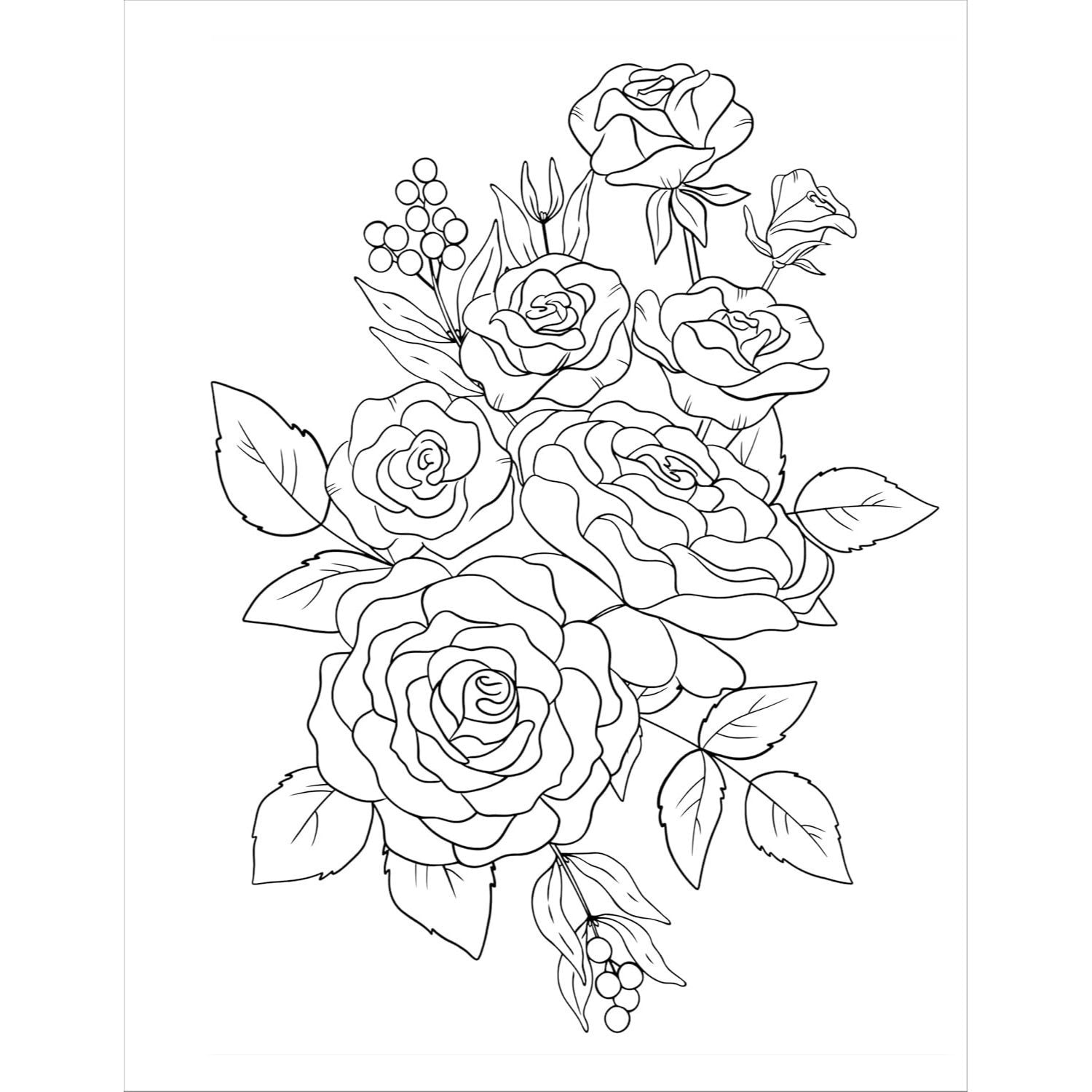 Stress Relief Flower Coloring Book for Adults: Beautiful and Relaxing Floral Designs, Arrangements, and Bouquets (Spiral Bound)
