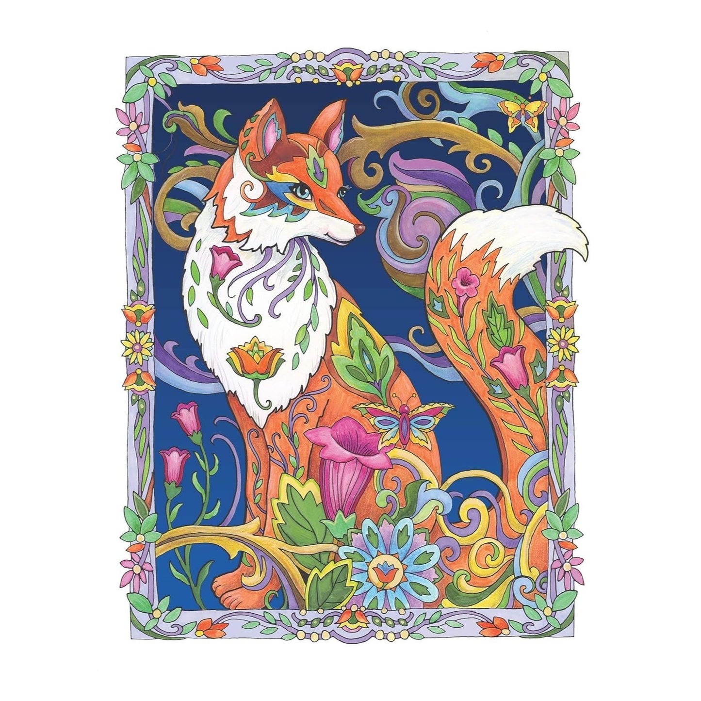 Creative Haven Fanciful Foxes Coloring Book