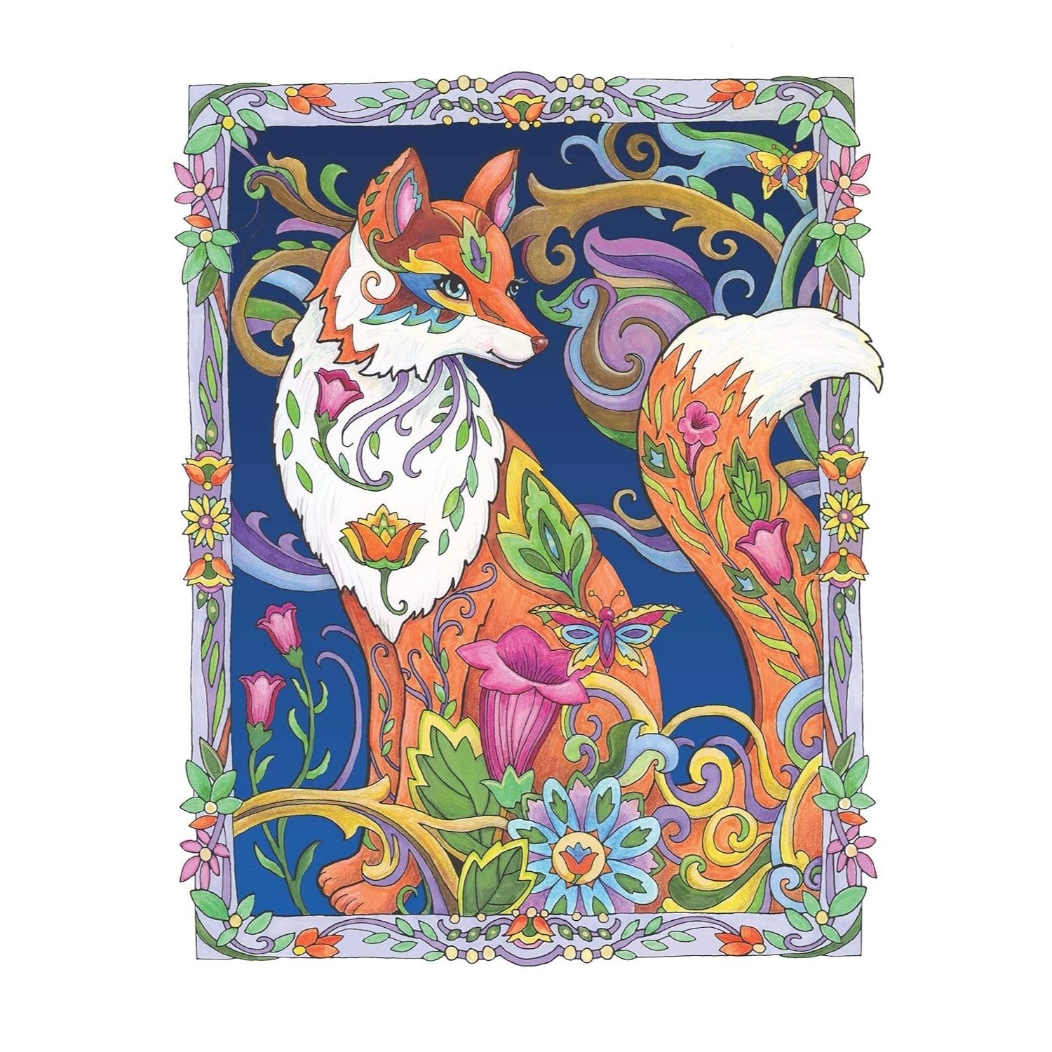 Creative Haven Fanciful Foxes Coloring Book