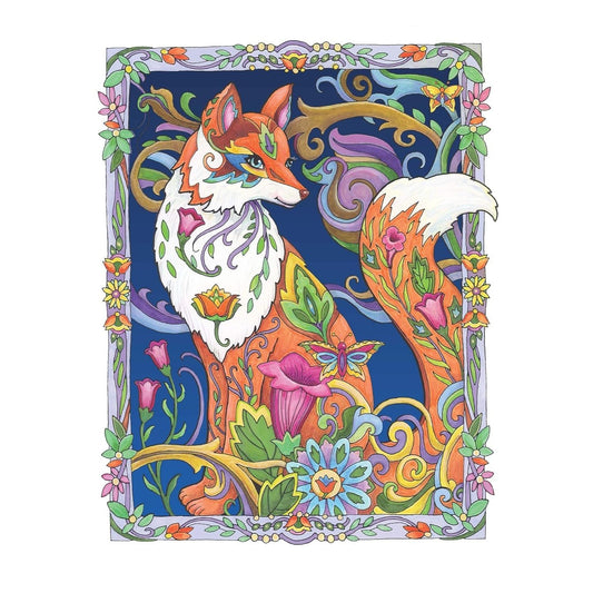 Creative Haven Fanciful Foxes Coloring Book