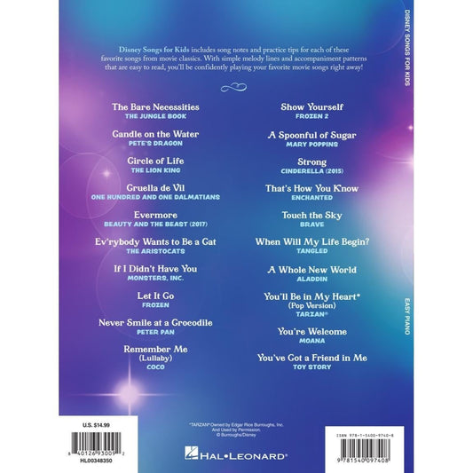 Disney Songs for Kids - Easy Piano Songbook with 20 Songs - Easy-To-Play Disney Piano Book - Outstanding Sheet Music Book Collection - Piano Song Book (Spiral Bound)