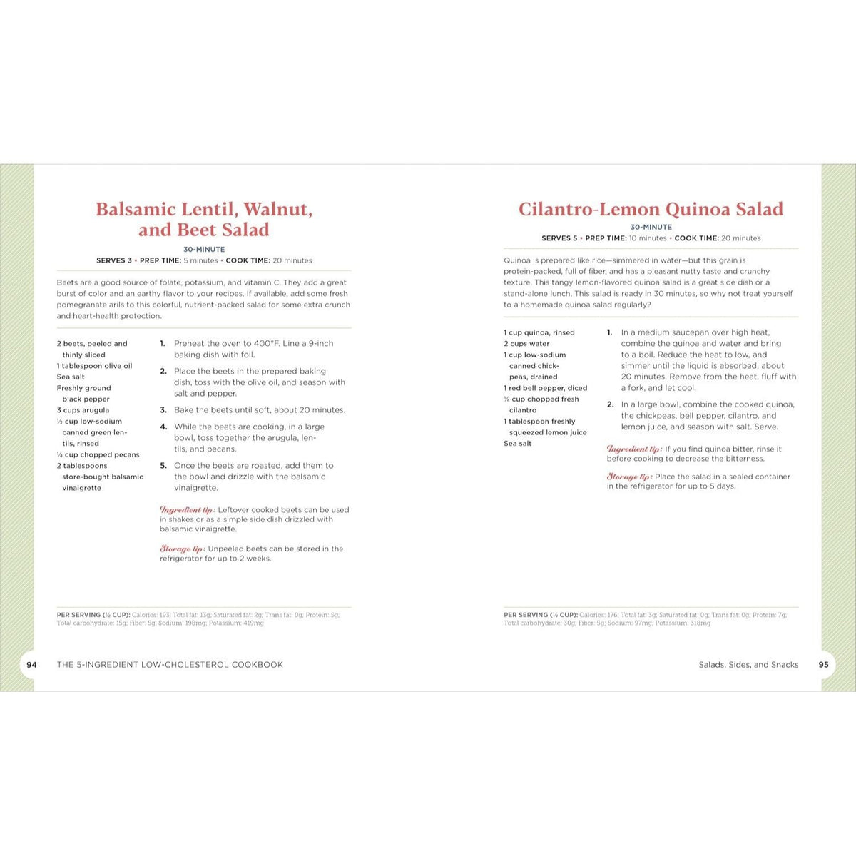 The 5-Ingredient Low-Cholesterol Cookbook: 85 Heart-Healthy Recipes