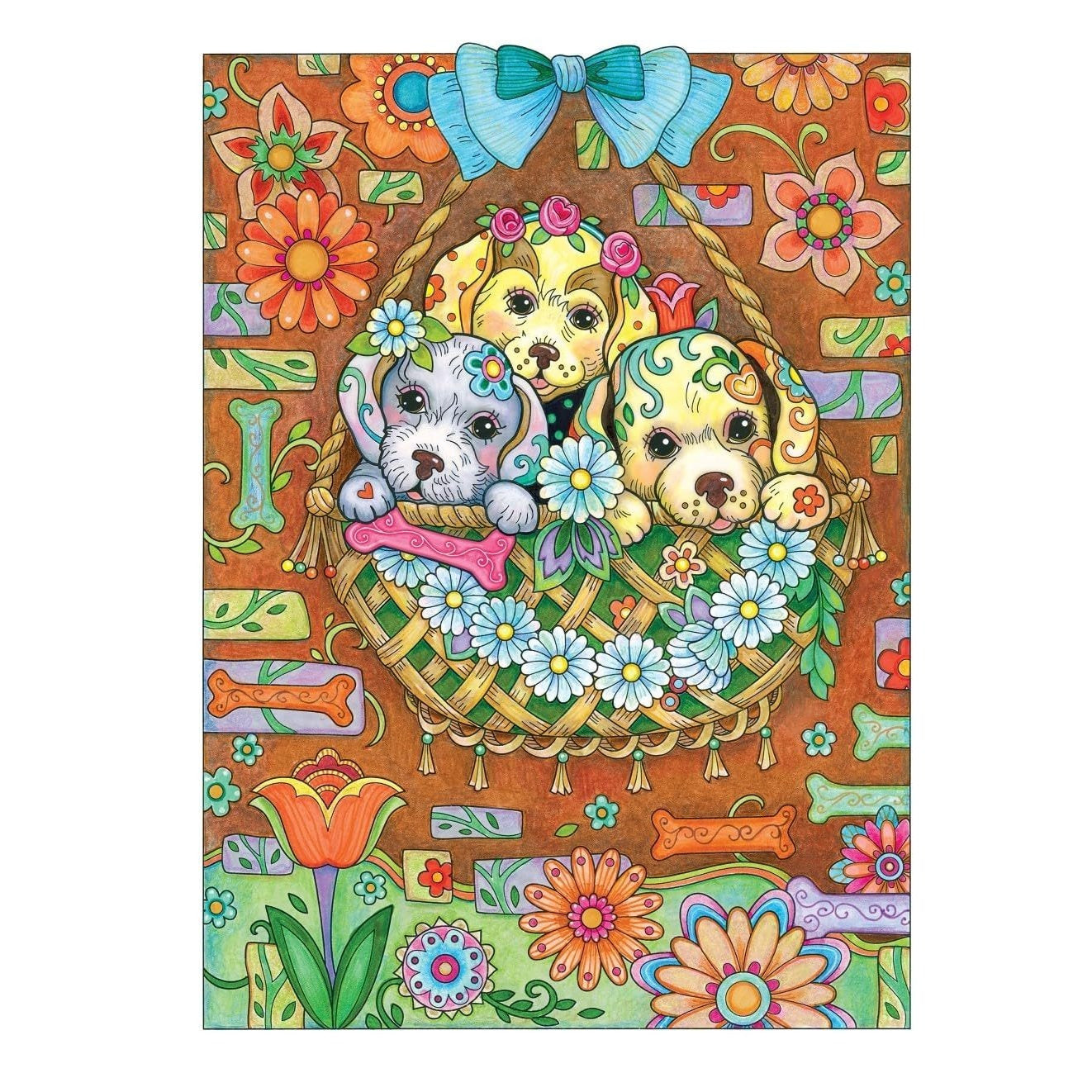 Creative Haven Playful Puppies Coloring Book
