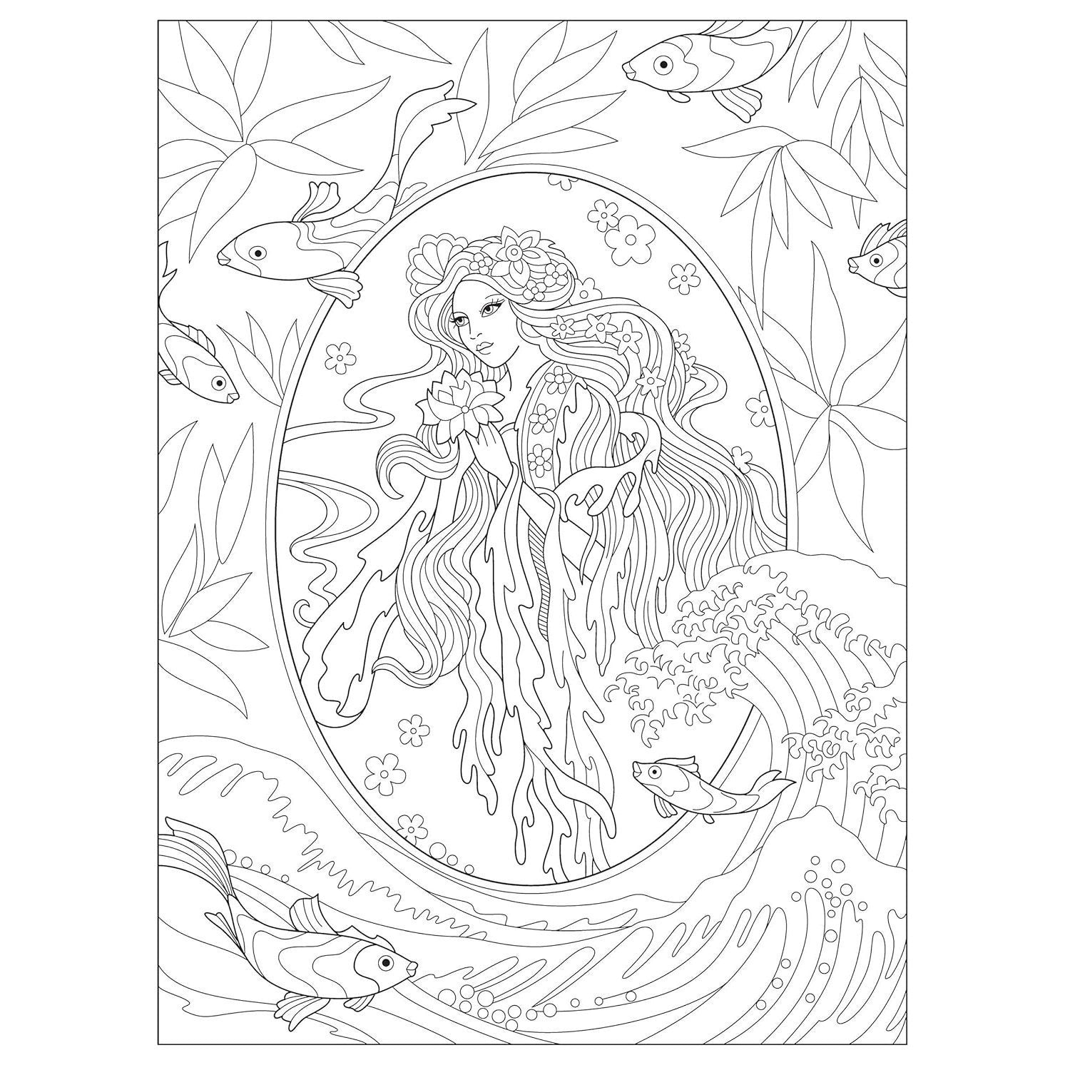 Creative Haven Magnificent Mermaids Coloring Book