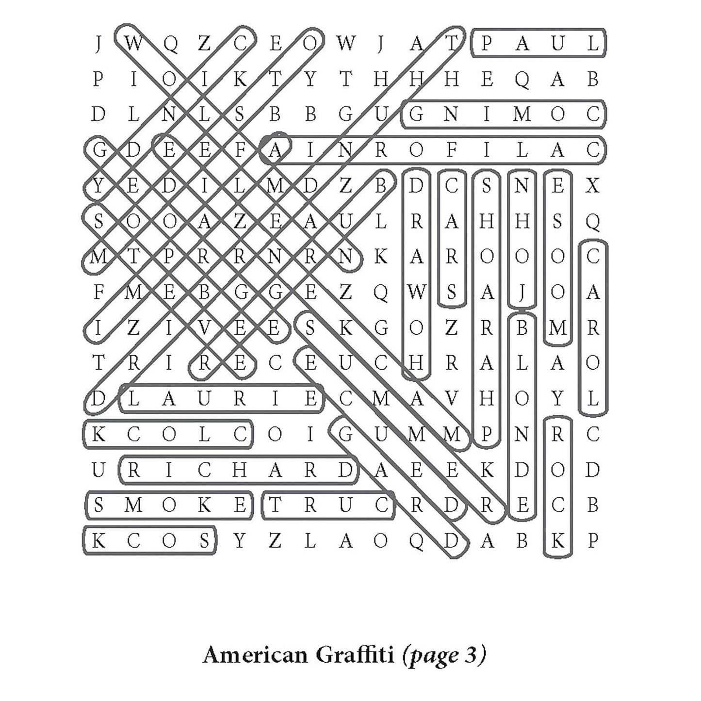 At the Movies Word Search Puzzles
