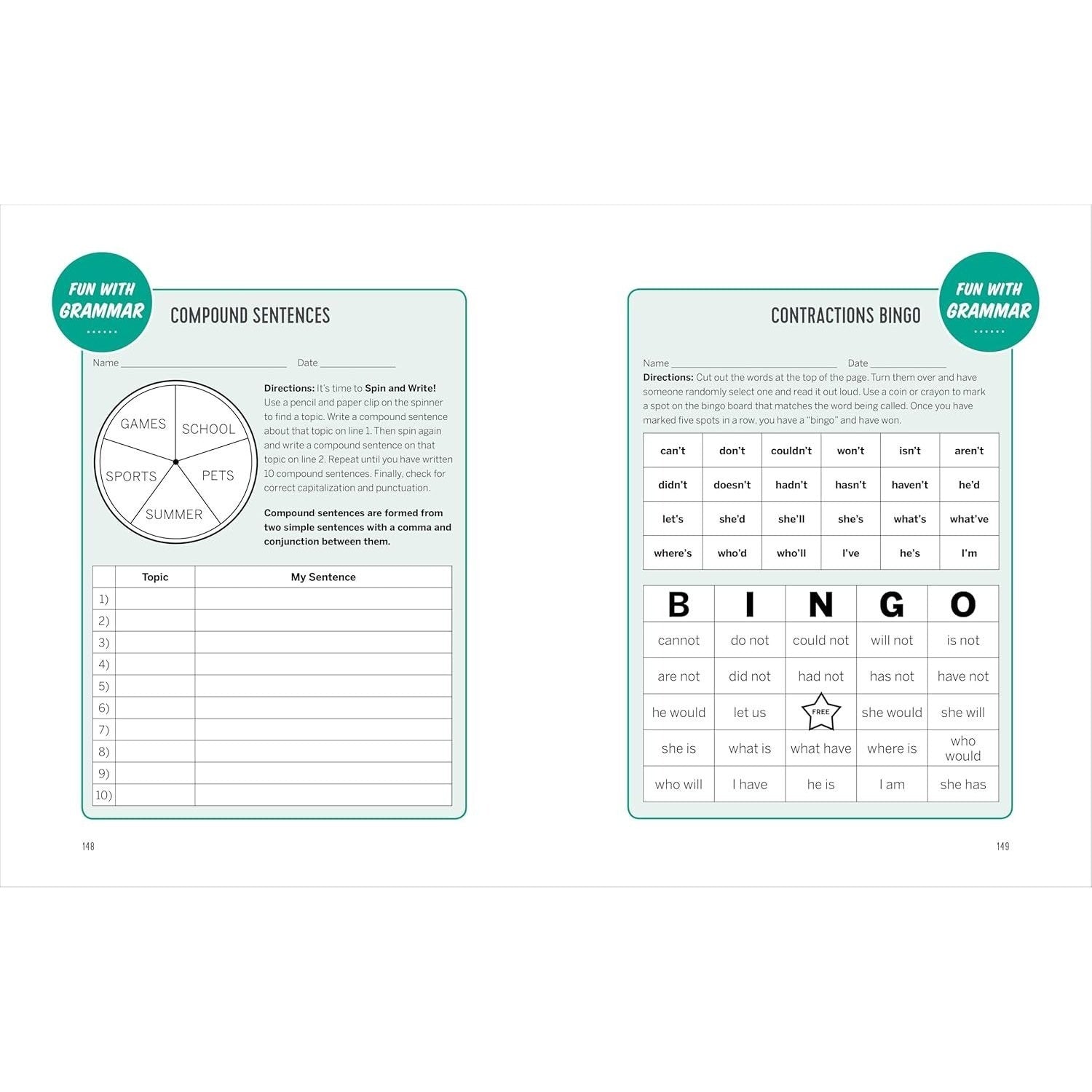 The English Grammar Workbook for Grades 3, 4, and 5: 140+ Simple Exercises to Improve Grammar, Punctuation and Word Usage (English Grammar Workbooks)