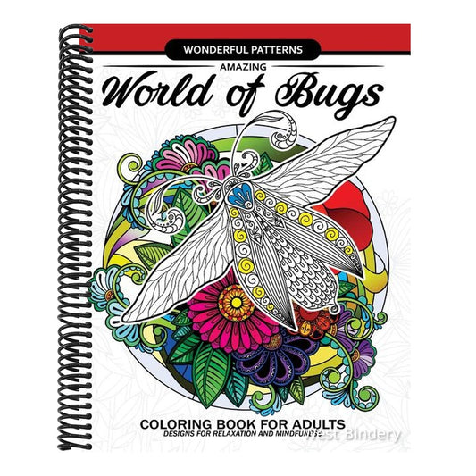 Amazing World of Bugs coloring book for adults: Flower, Floral with insects butterfly, Dragonfly, beetle, bee, ladybug, grasshopper