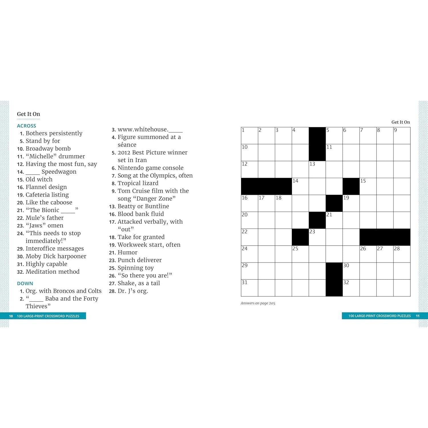 100 Large-Print Crossword Puzzles: Easy Puzzles to Entertain Your Brain (Spiral Bound)