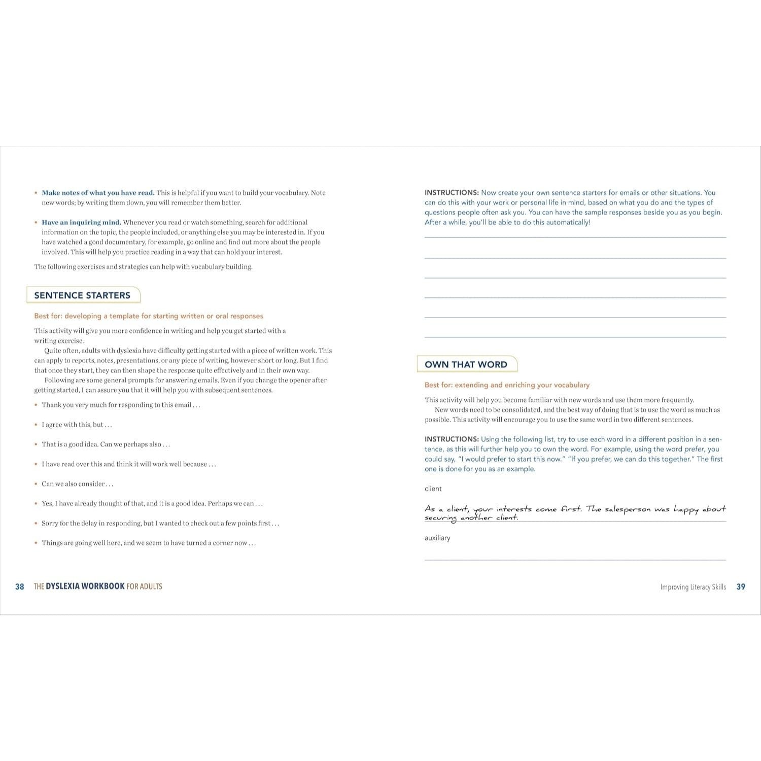 The Dyslexia Workbook for Adults: Practical Tools to Improve Executive Functioning, Boost Literacy Skills, and Develop Your Unique Strengths