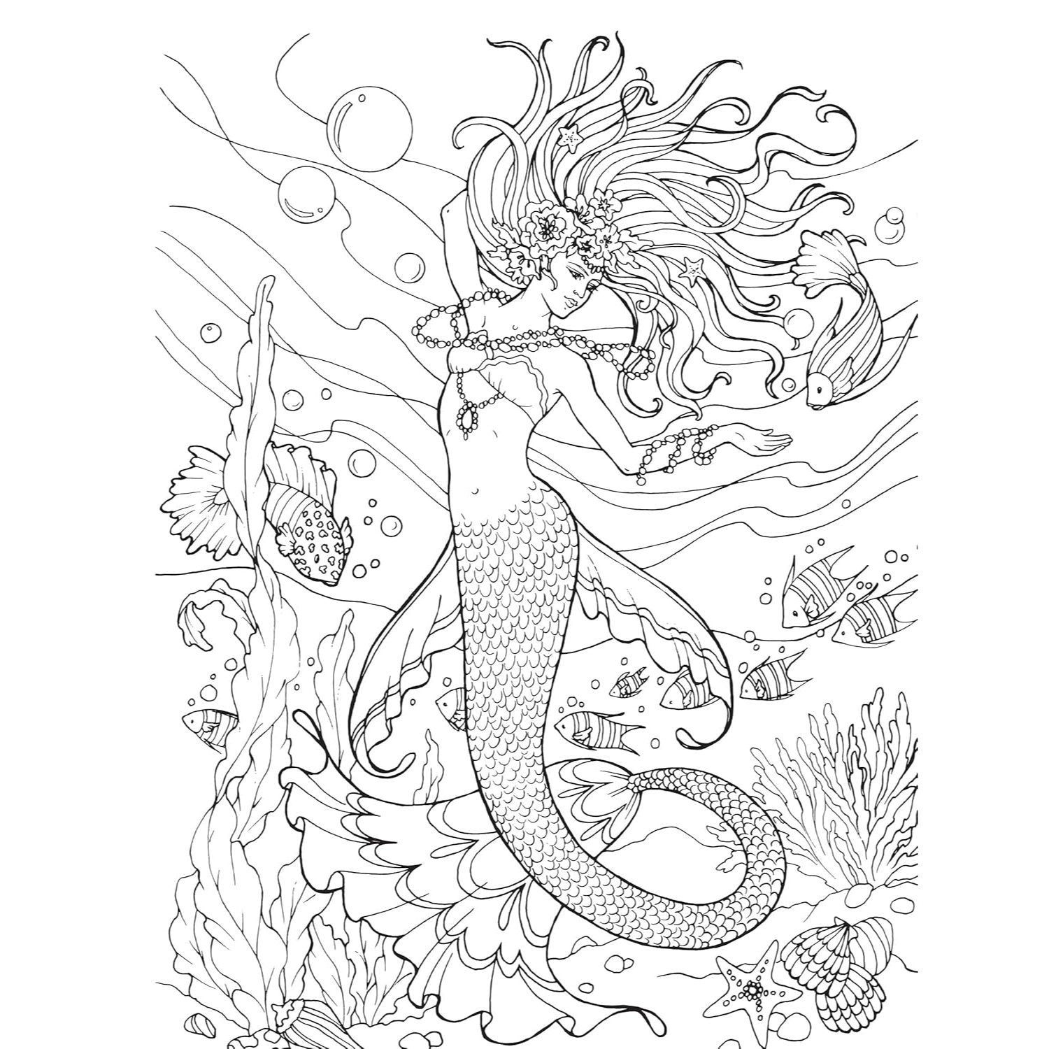 Creative Haven Mermaids Coloring Book