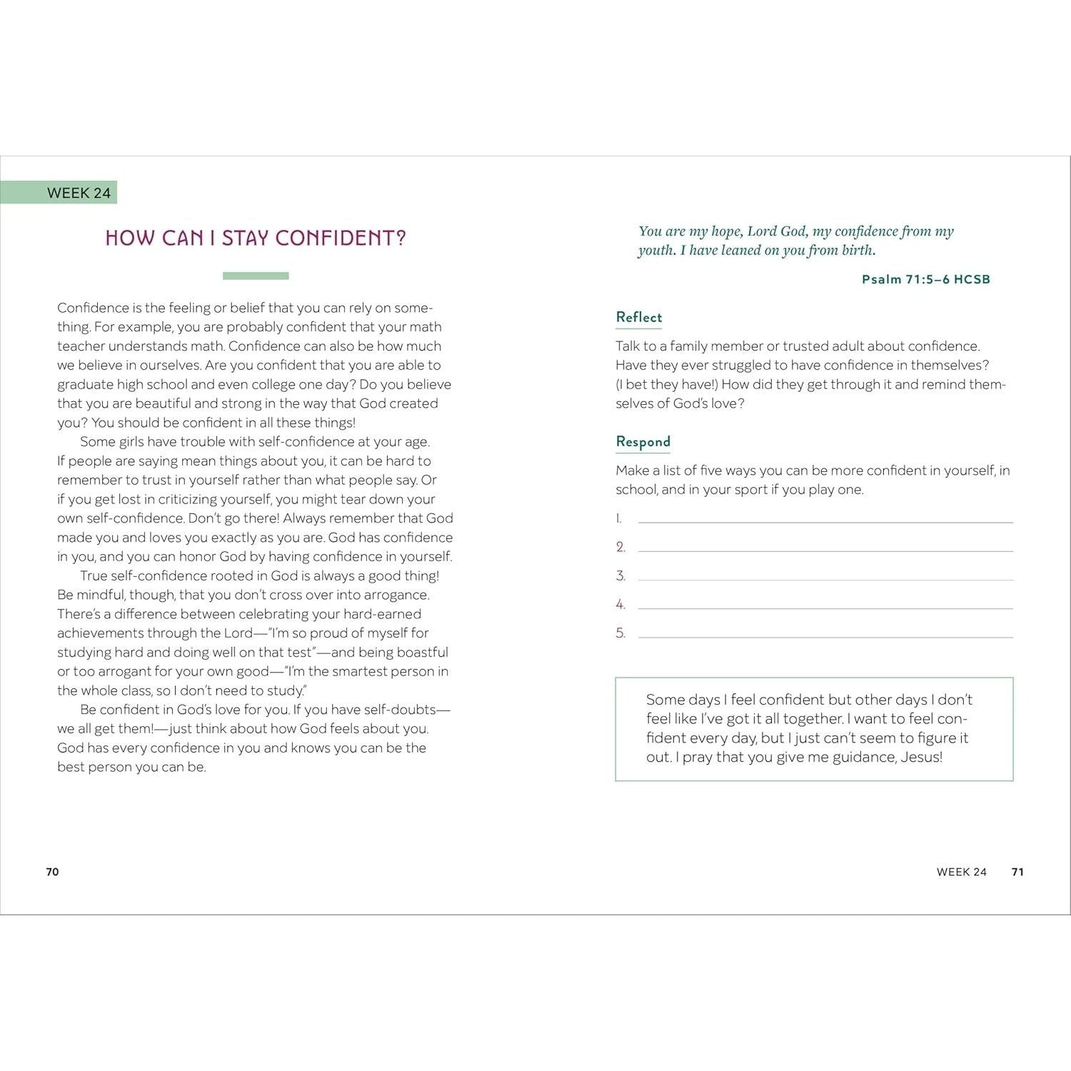 The Bible in 52 Weeks Devotional for Girls: A Year of Growing in Faith