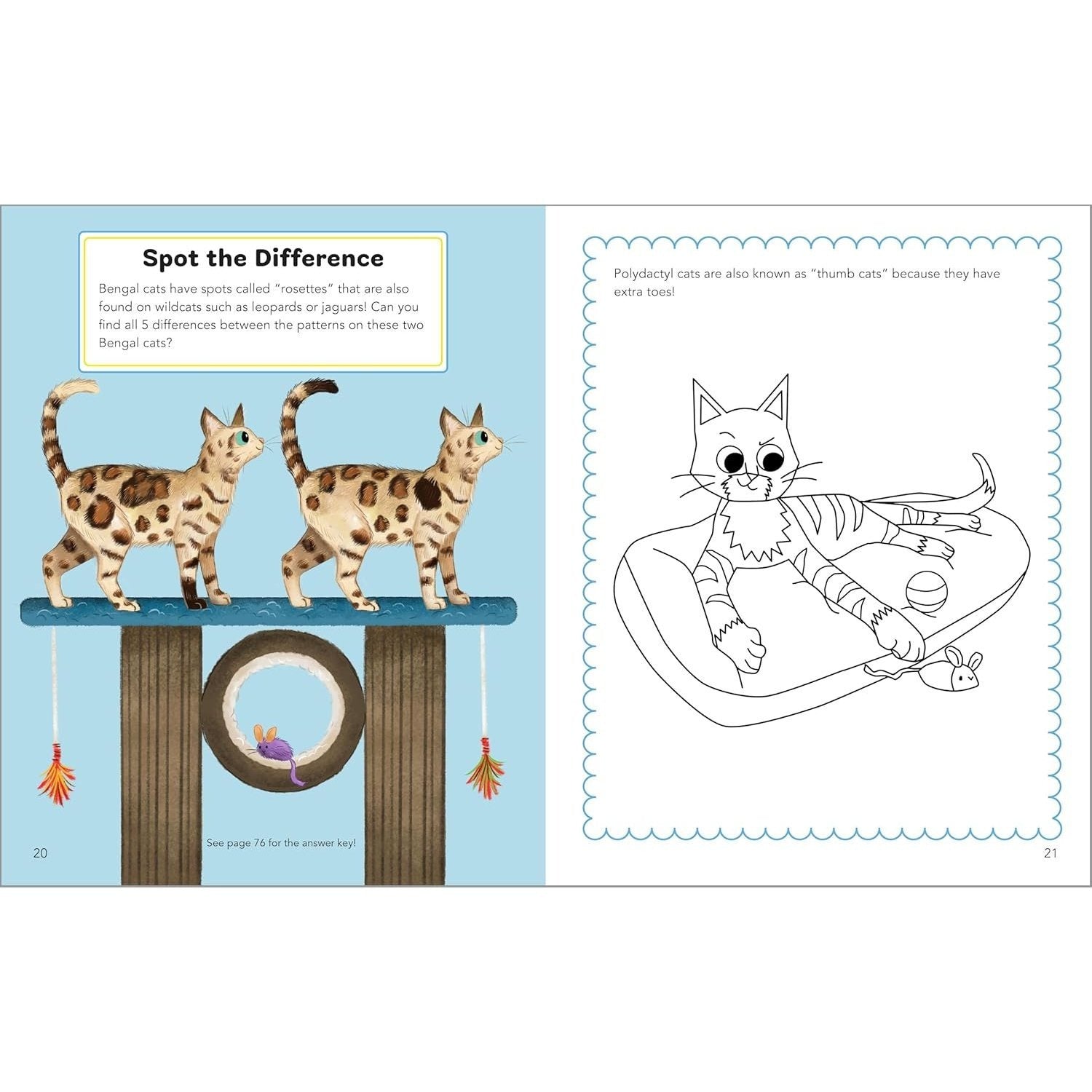 Cute Cats Activity Book for Kids: 70 Activities Including Coloring, Dot-To-Dots & Spot the Difference
