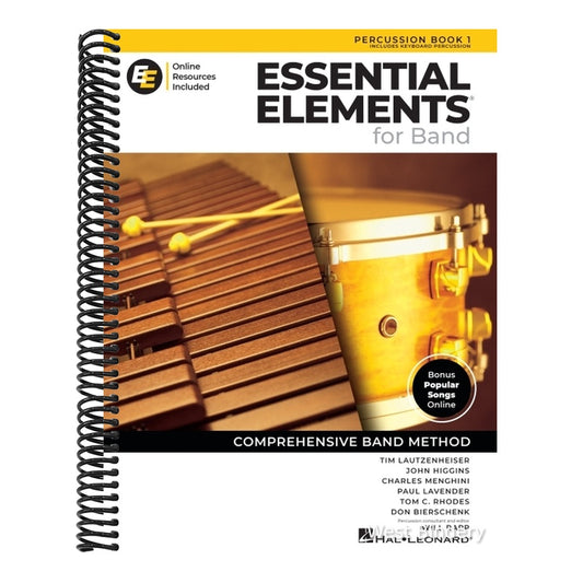 Essential Elements for Band Percussion Book 1 with Eei Online Resources Percussion Method Book and Sheet Music for Students and Teachers Band Method S